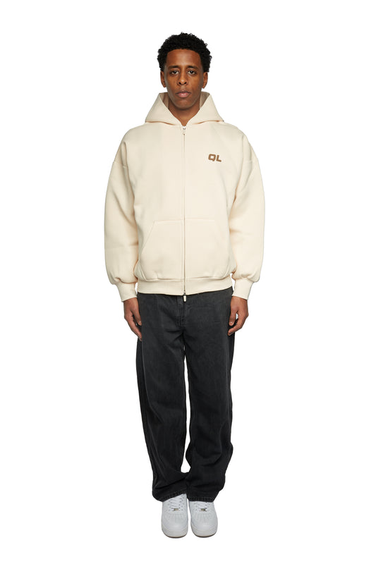 ZIP-HOODIE ALMOND